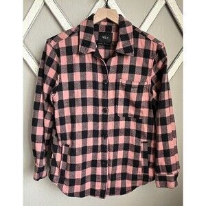 Rails James Women's S Plaid Flannel Shirt Shacket Peach Onyx